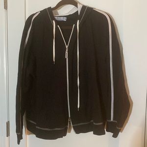Black and white zip up or zip down hoodie. Plus womens 1X